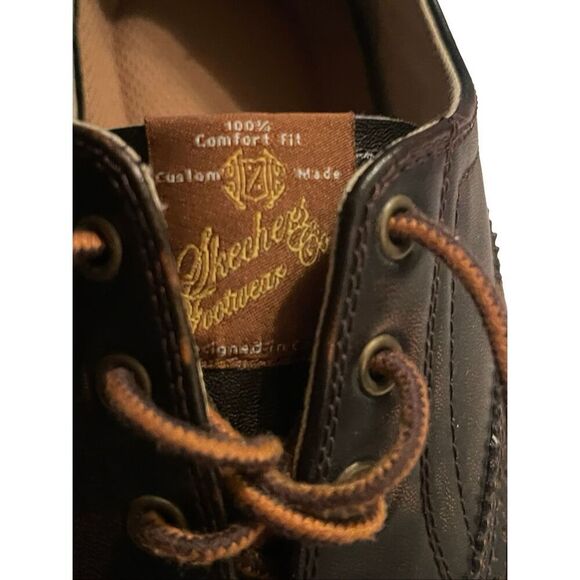 Skechers Mens Brown Memory Foam Leather Wingtip Oxford Shoes Size 11 main image 7